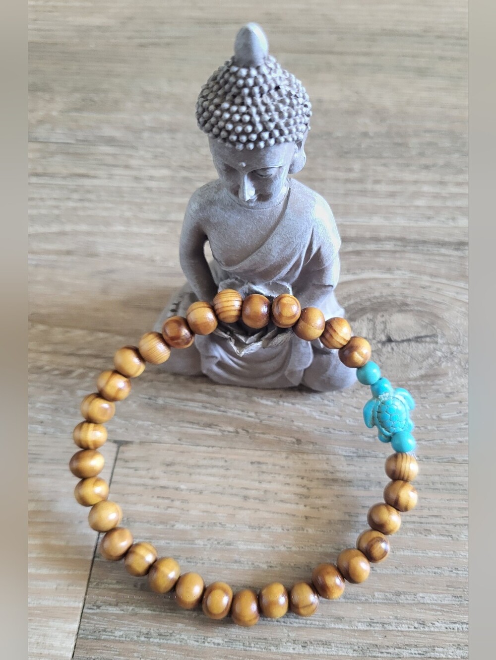 🐢 Tranquil Journey Turquoise Howlite Turtle & Rosewood Anklet